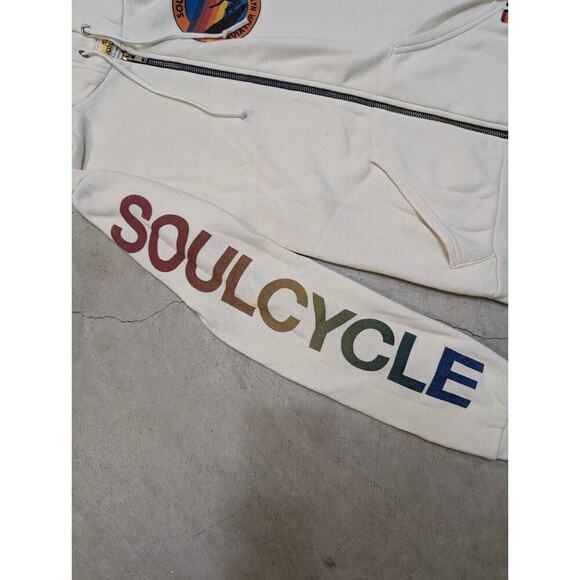 Aviator Nation Cream Hoodie with Colorful Sleeve Design - Picture 2 of 10